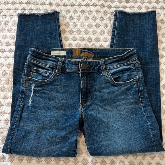 KUT from the KLOTH Asher Ankle Straight Leg Women's Size 0 Distressed Jeans - Picture 3 of 17